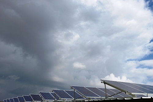 solar panels cloudy