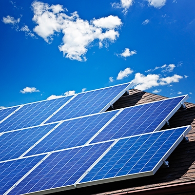 solar panels on roof